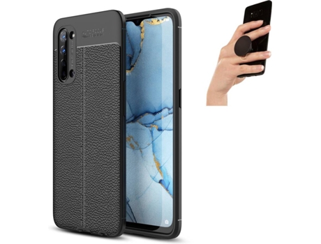Carcasa y Popsocket Oppo Find X2 LITE Rugged Leather Negro