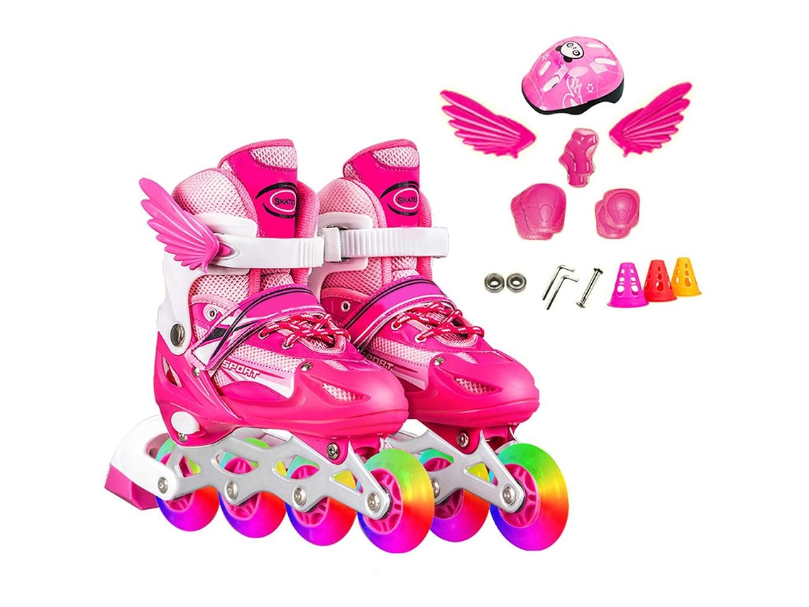 Patines En Línea (8 Ruedas Con Luces, Tamaño Ajustable)