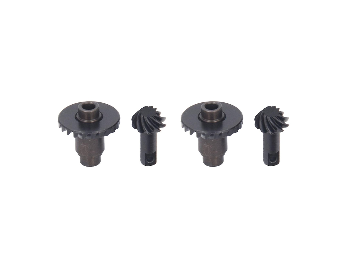 Juego de 2 pares de engranajes helicoidales de acero para eje delantero y trasero de coche teledirigido TRX4M 1/18 (10-24 TVAYOTOY)