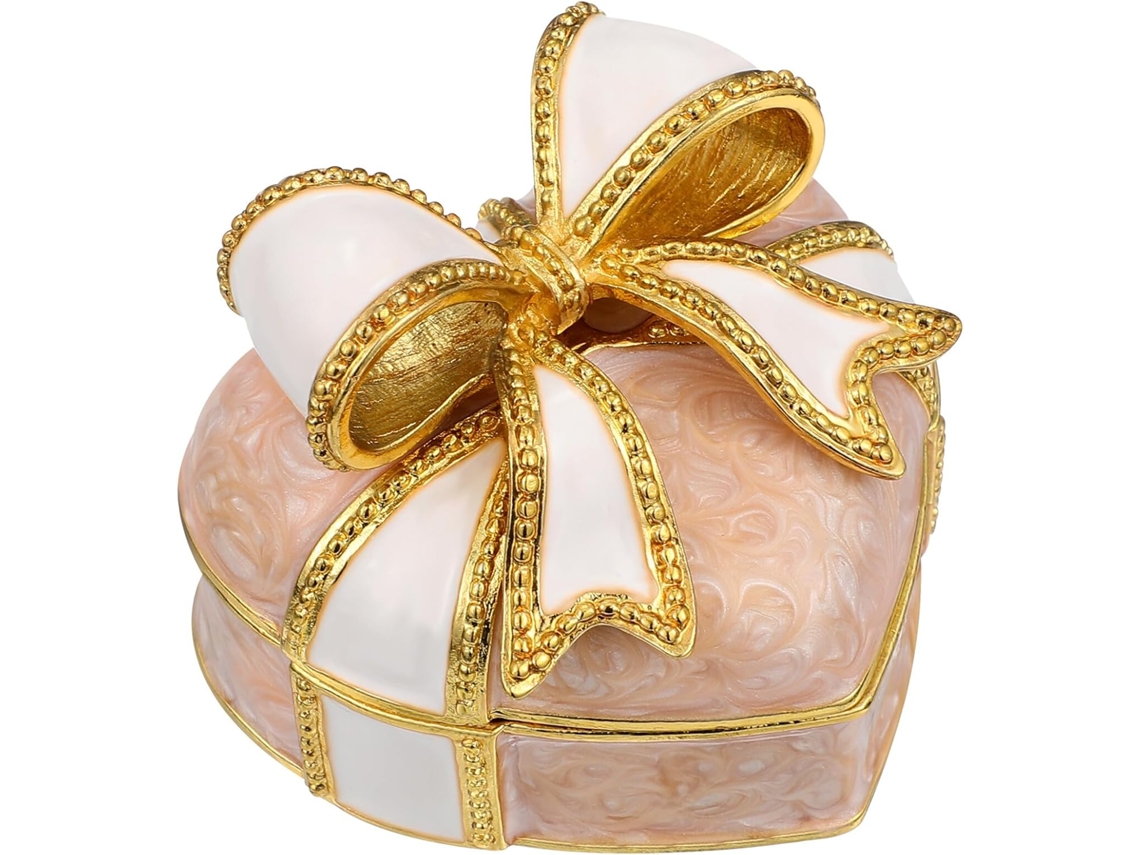 Joyería Guardar Anillos Broches Elegante Aleación Forma Corazón Protección Pérdidas Portátil Viajes Doméstico