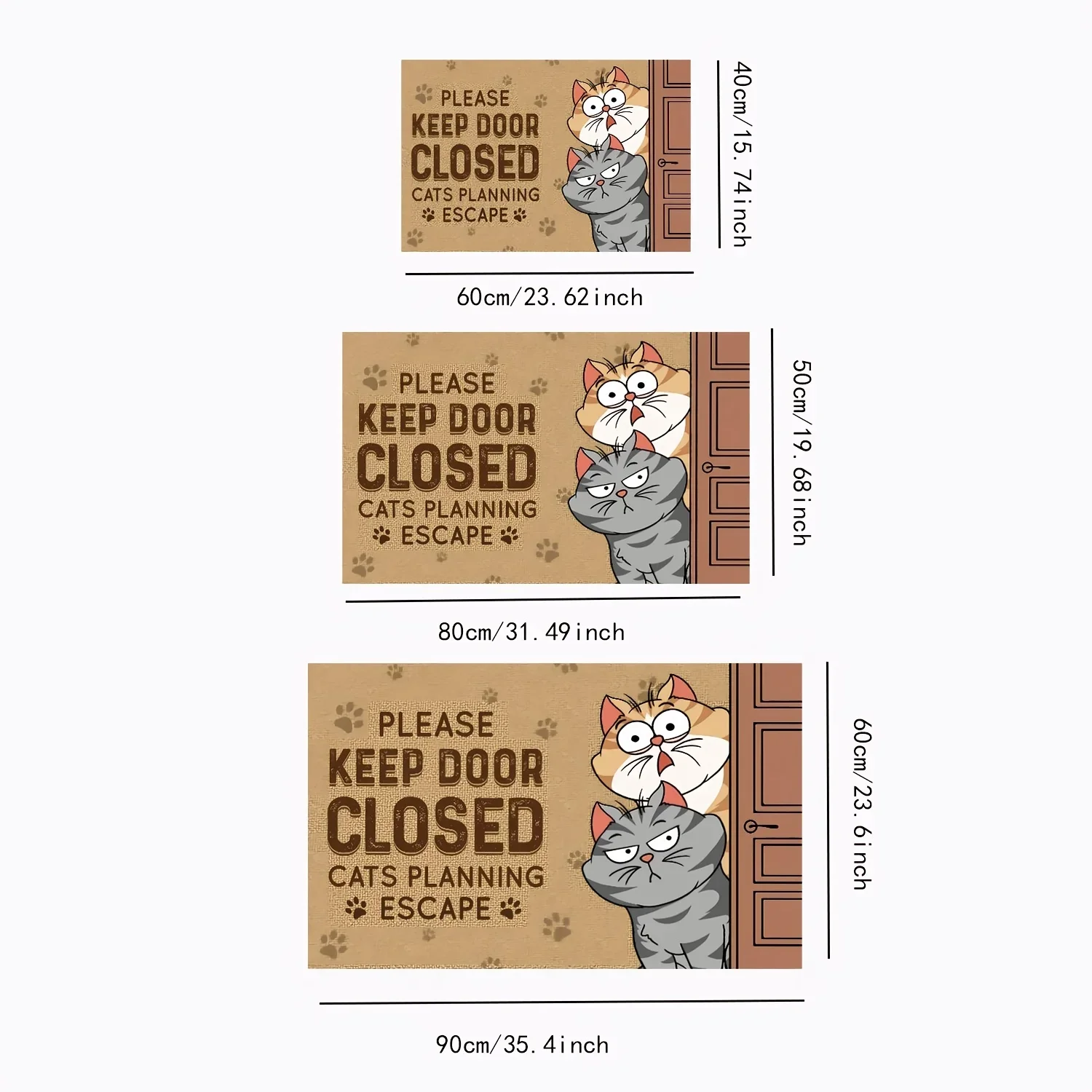 (estilo 3 50x80cm) Felpudo Antideslizante Con Diseño De Gato De Dibujos Animados, Felpudo De Bienvenida De Felpa Suave
