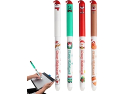 Bolígrafos Borrables | Paquete De 4 Artículos Escolares Navideños Para Escribir