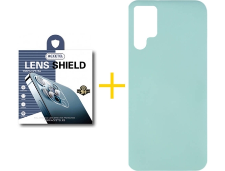 Carcasa + 1 Protector de Cámara para Samsung Galaxy S22 Ultra 5G ACCETEL Verde Agua