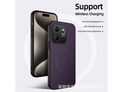 Capa Magnética Para Celular Oppo Com Textura De Couro E Fibra De Carbono, Totalmroxo - Realem Note 70t 4g (internacional)