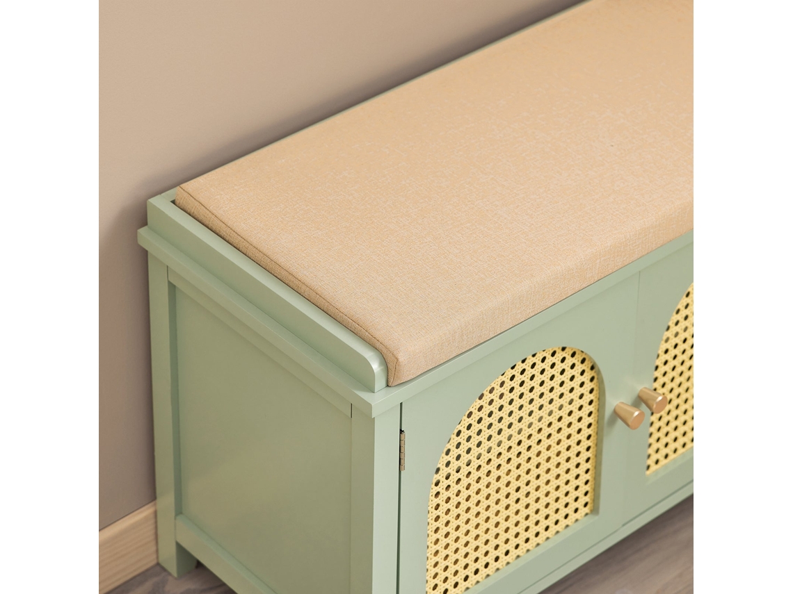 Banco de Zapatero SOBUY FSR129GR con 2 Puertas Y 3 Cajones (Verde