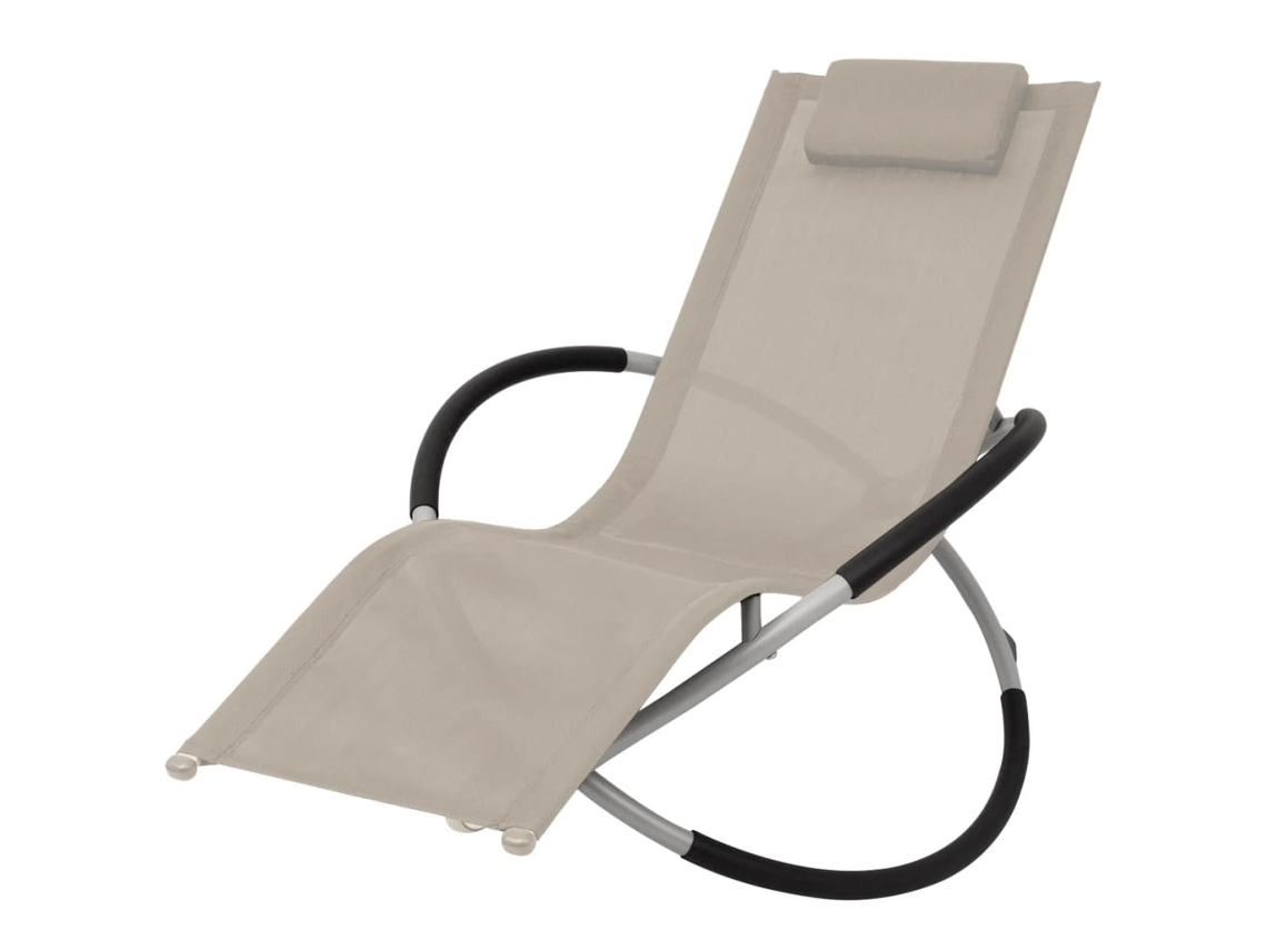 Tumbona geométrica de acero color crema para exteriores, DKD HOME DECOR