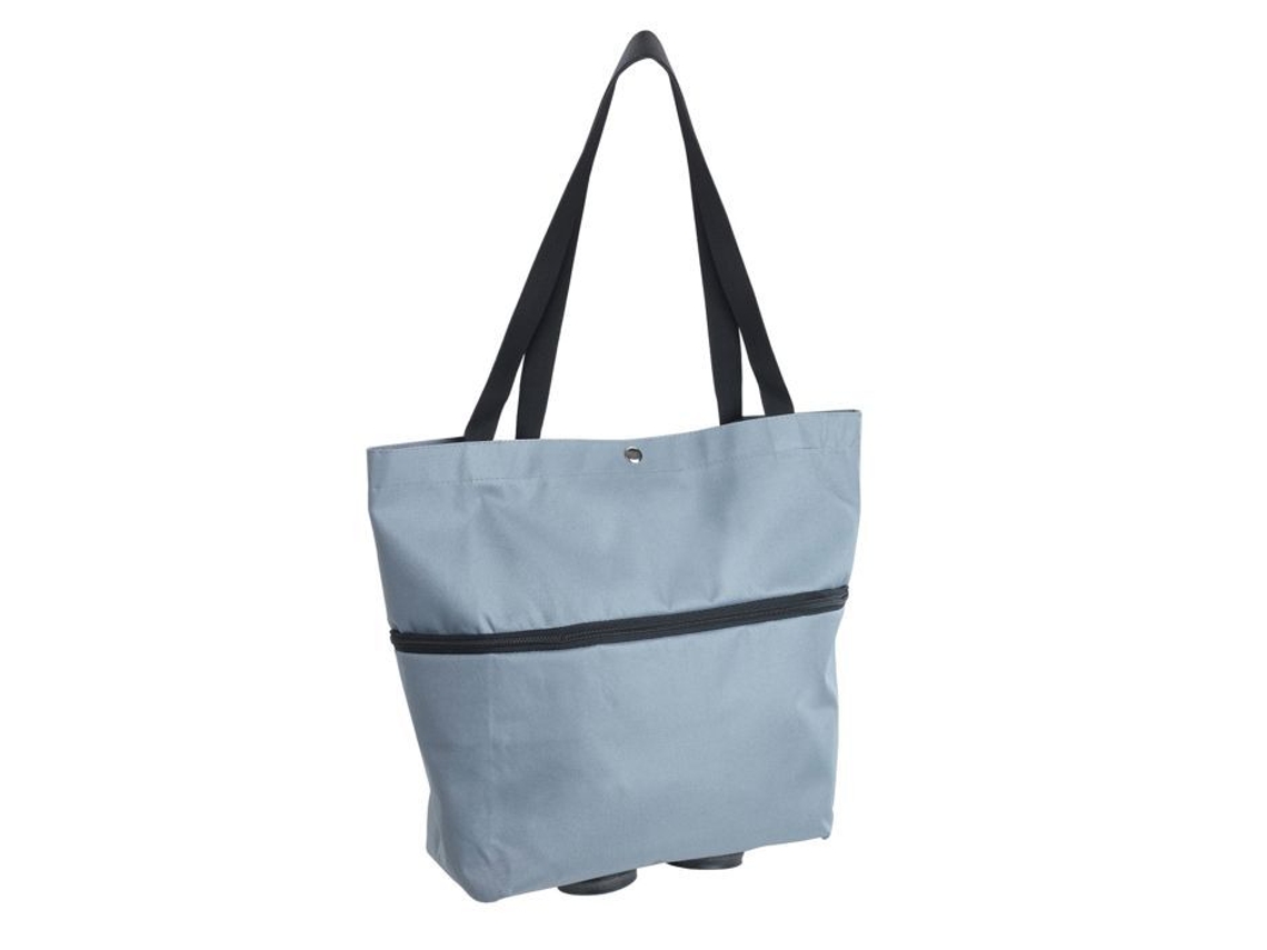 Carro de compras 3 en 1 - Gris - Polipropileno, poliéster, hierro - L. 45 x l. 15 x Alt. 75/90 cm
