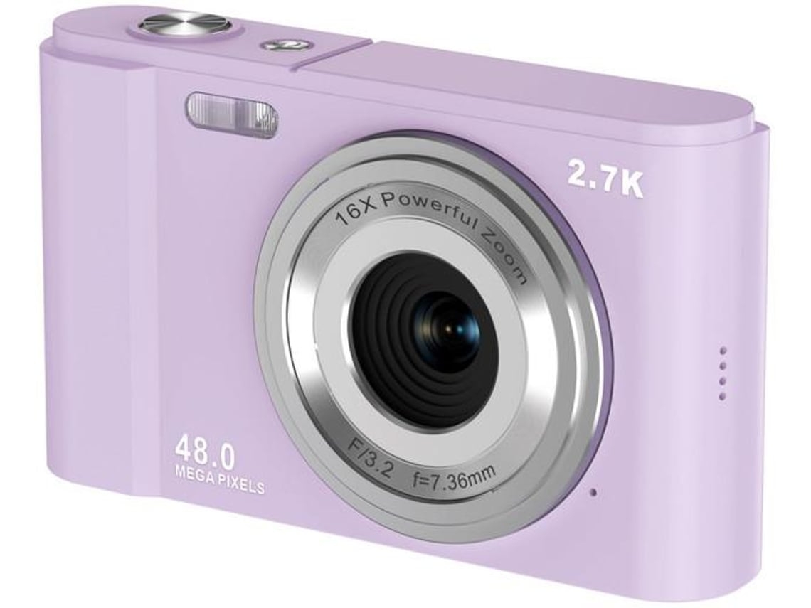 Cámara Digital Hd Para Fotografía Doméstica Full Hd 2.7k 48mp 16x Púrpura Claro Tarjeta De Memoria 32g Zruxe