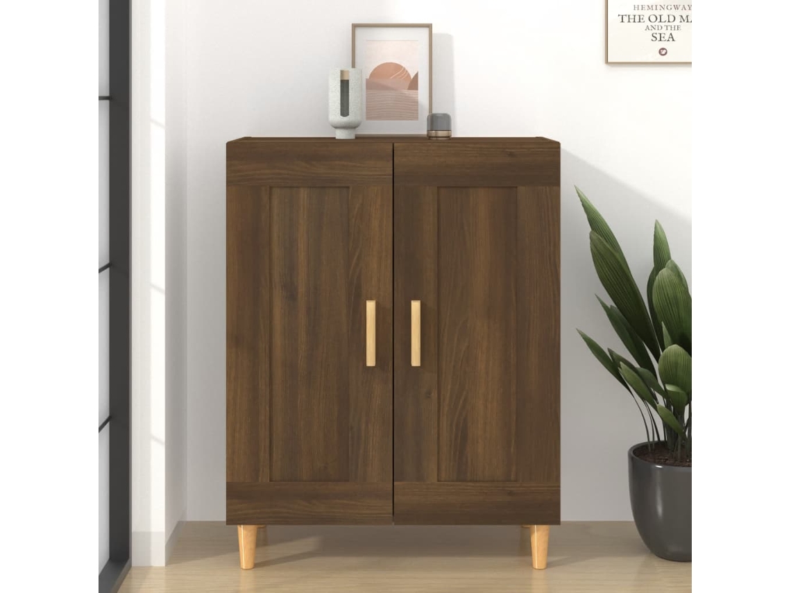 Aparador Madera Contrachapada Marrón Roble 69,5x34x90 Cm