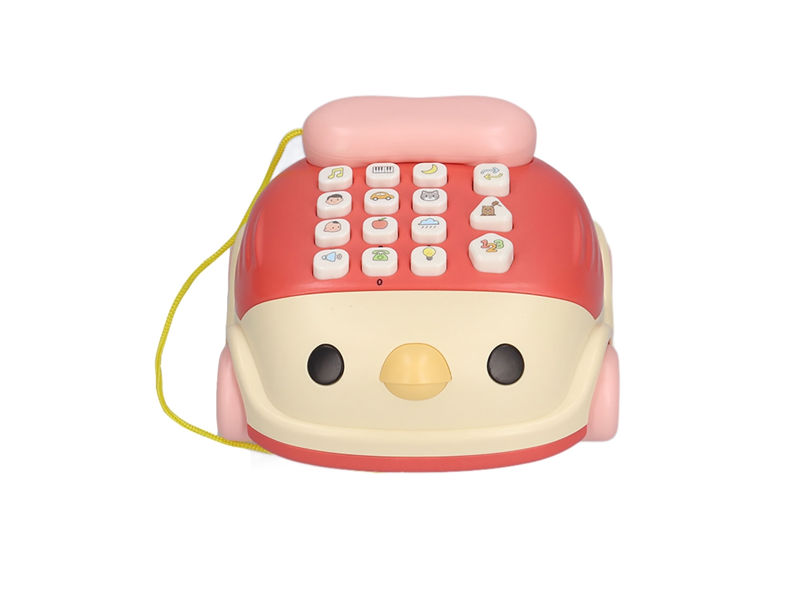 Juguete Teléfono Bebé Pollito Cartón Eléctrico Mini Teléfono Inmersivo Juguete Coche Para Niños 3+ Años Rosa