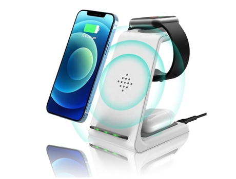 Estación de Carga Sem Rápida Certificação para iPhone XS/12/XR/11 Pro Max/11 YIZHOOD Blanco