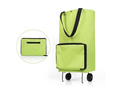 Equipo porttil del carro de la compra del carro del viaje, bolso del tirn plegable[Verde]