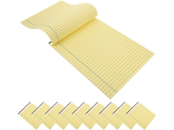 Paquete De 10 Blocs De Notas Amarillos Tamaño Legal Con Páginas Rayadas Desmontables, Papel Grueso De Doble Cara.