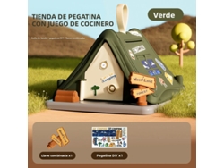 Alcancía con forma de tienda de campaña y llave para guardar dinero y monedas. Mdug (verde)