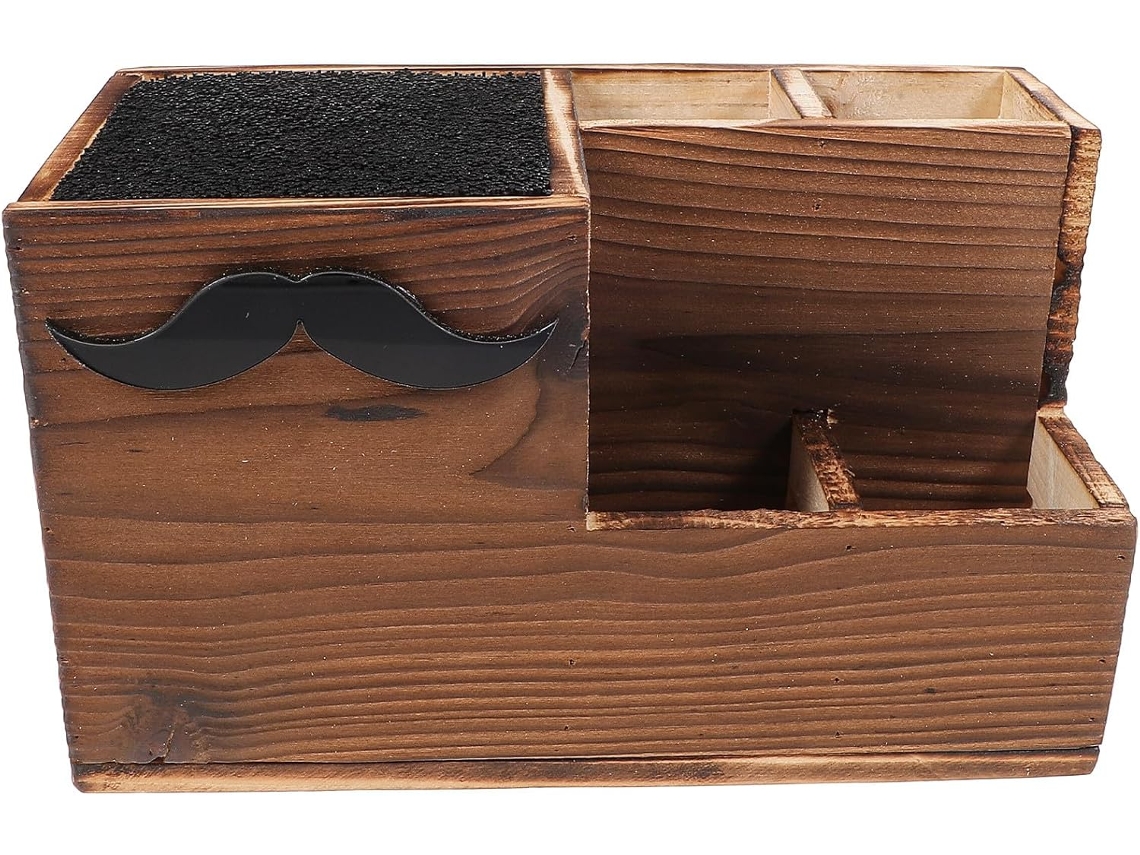 Soporte Para Ciseaux De Coiffure En Bois Massif Multifonction Porte, Peignes Y Mallette De Range...