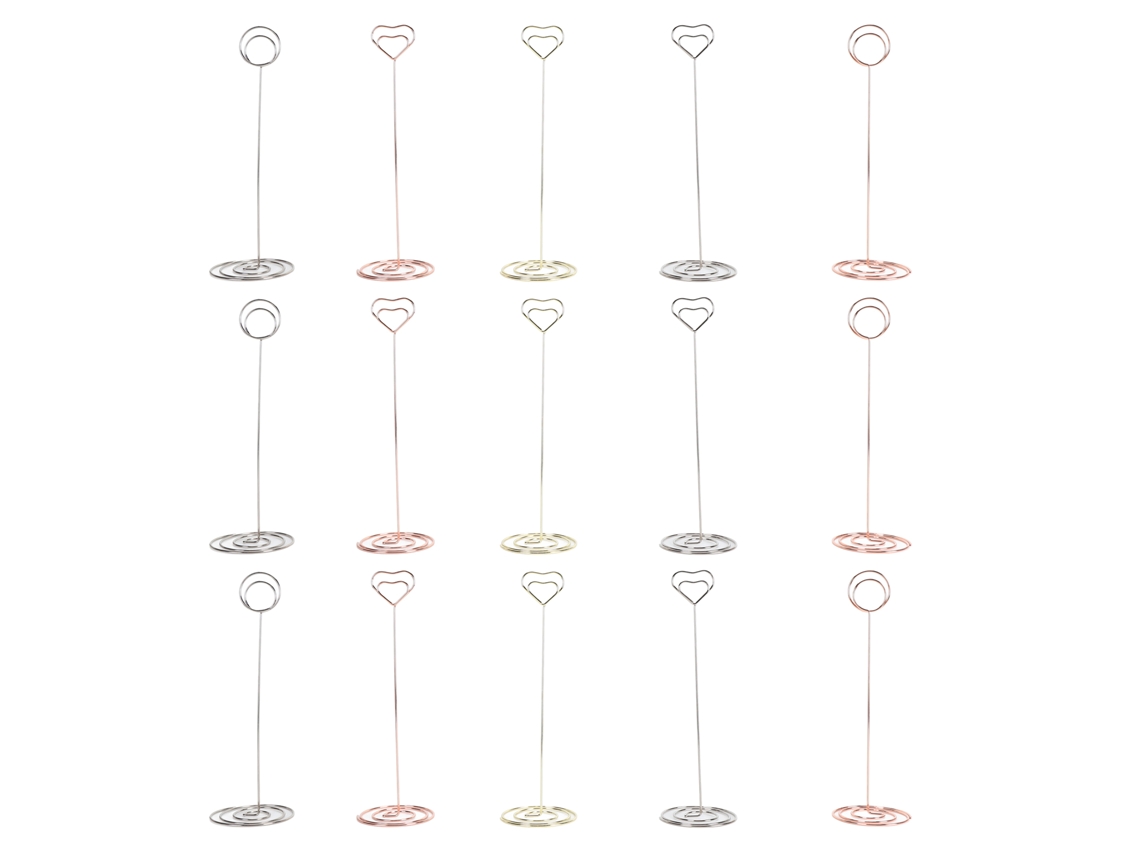 15 Unidades Portatarjetas De Mesa 22cm Altura Hierro Para Boda Fiesta Hogar Y Oficina Portaimágenes Portacarteles