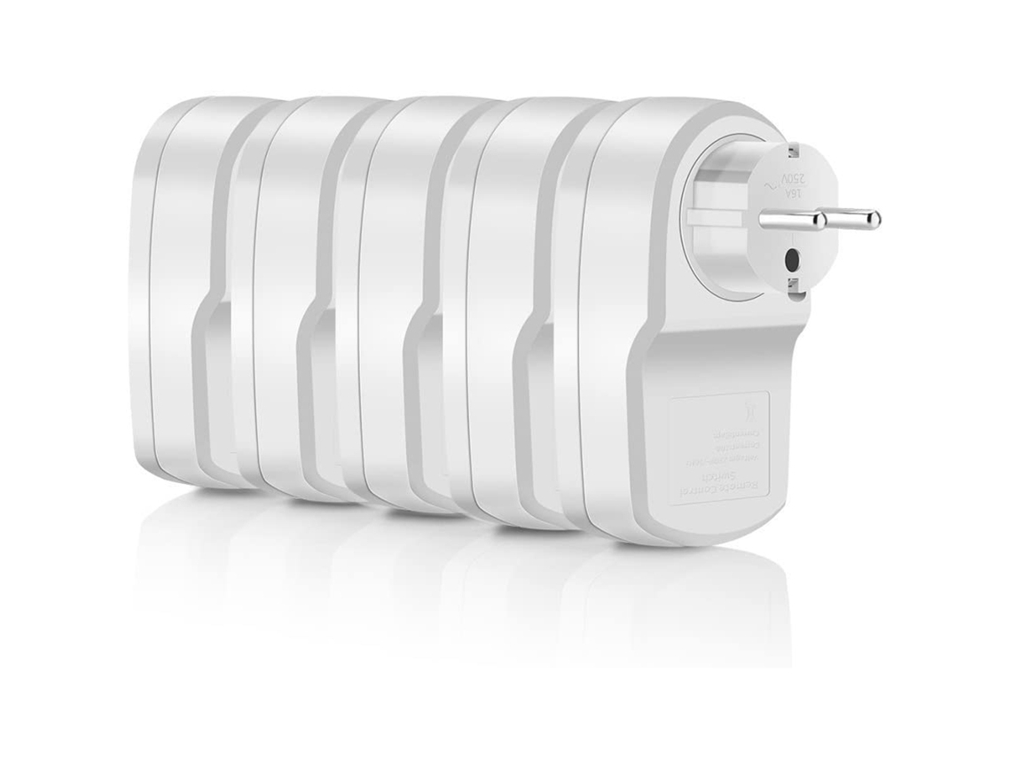 Enchufe Inteligente Remoto Fba Monopolys Es9939f De 2 Salidas, Blanco, 10 A, 2300 W, 433,92 Mhz, Estándar General Europeo.