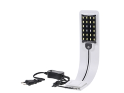 Lámpara LED para acuario 2026, 24 LEDs, 10W, AC220V/110V, luz blanca/azul, mini pinza portátil.