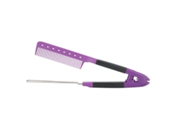 Plancha Peine Rectificadora De Pelo En Forma V Resistente Al Calor Herramienta De Estilismo Peluquero Salón (morado)