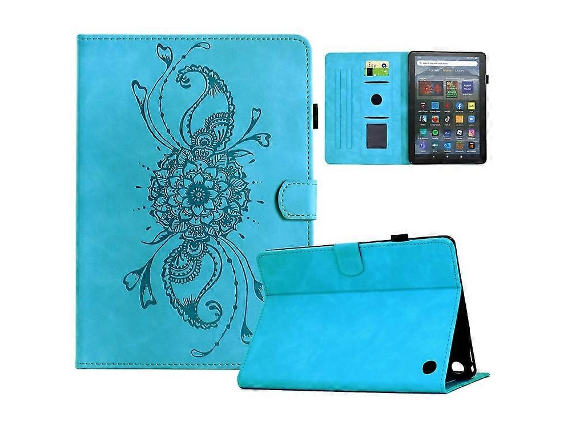 Funda de piel con estampado de mandala y ranuras para tarjetas, compatible con Amazon Fire HD 8 (2020) Vledary (2022)