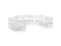 Maison Exclusive - Set De Salón De Jardín De 6 Piezas Blanco Madera Maciza De Pino