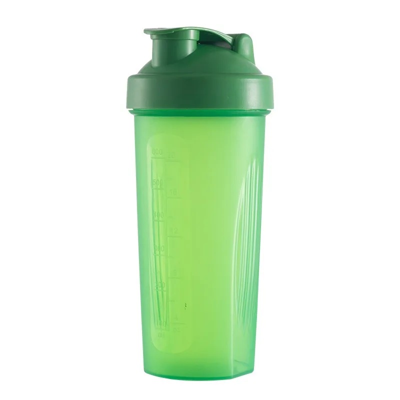 Botella Portátil De Proteína En Polvo A Prueba De Fugas (verde) De 600 Ml Con Báscula Y Vaso Mezclador.