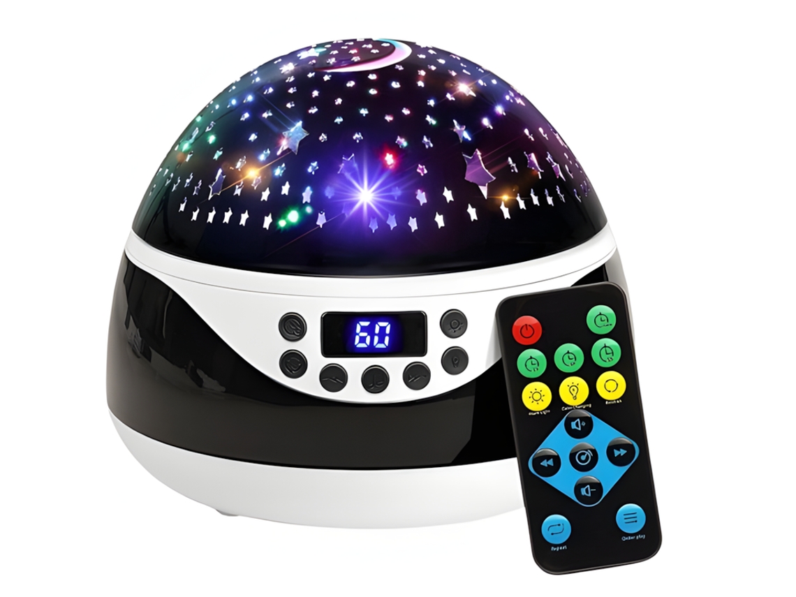 Proyector De Luz Nocturna Stars Con Temporizador Y Música Lámpara De Proyección Con Control Remoto Para Niños Luces Nocturnas Giratorias Para Szsmart