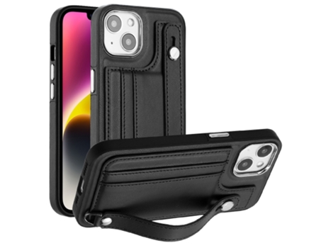 Funda Mobile Phone Cases Shockproof With Wrist para iPhone 13 Piel Marrón