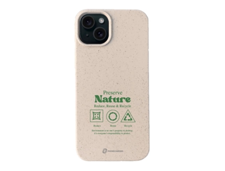 Funda Móvil Oficial Compostable Base para iPhone 15 Plus PHONECASES3D Blanco