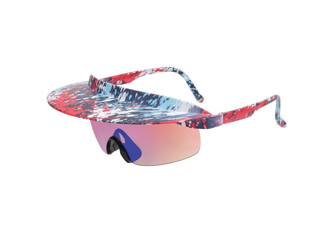 Gafas deportivas Csyy con visera (montura de color, lentes rosas)