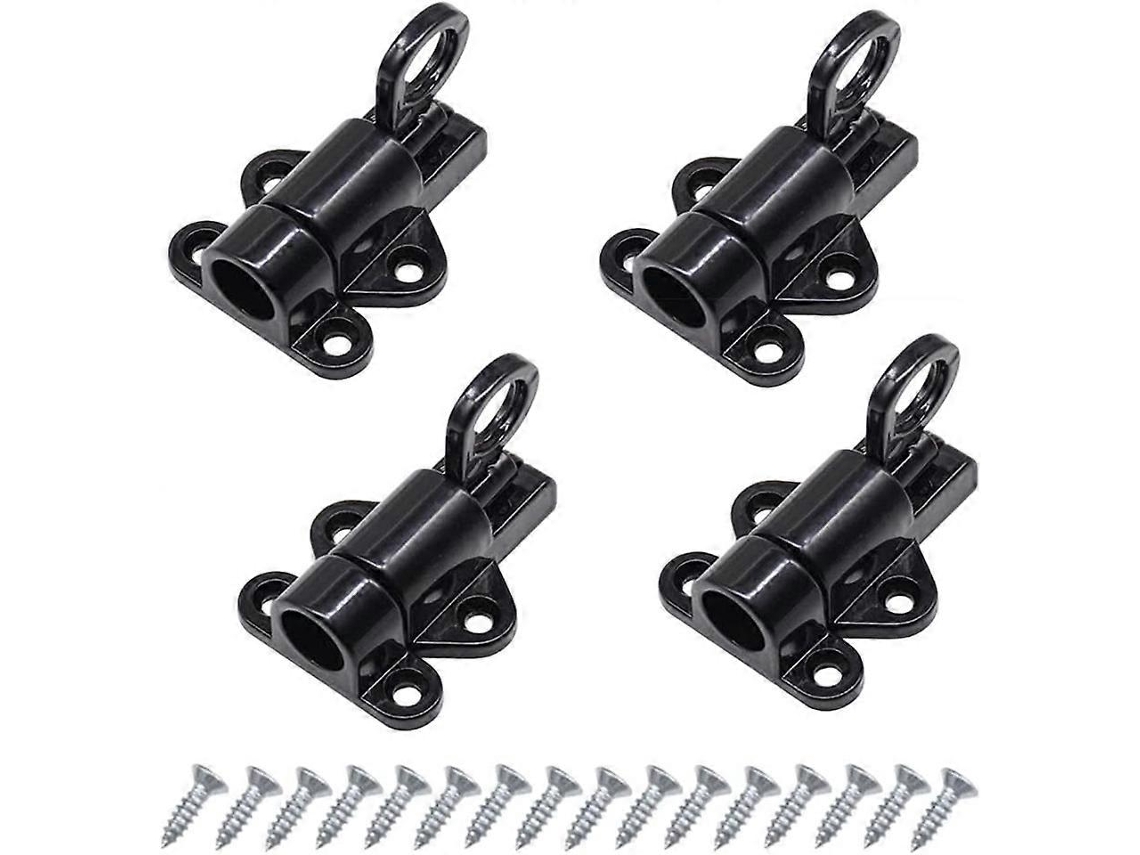 Pestillo De Puerta 4 Piezas Pestillo Automático De Aluminio Negro Con Tornillos Para Puertas Exteriores Ventanas Armarios Cajas