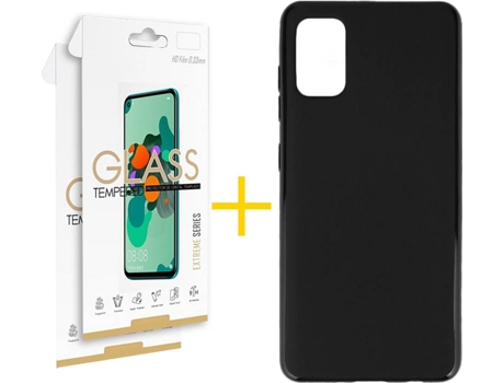 Kit Funda + 2 Protectores de Pantalla Samsung Galaxy A51 5G SKYHE Liso (Negro)