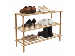 Relaxdays Sapateira De Bambu, 3 Níveis, Para 9 Pares De Sapatos, 48 X 74 X 26 Cm, Prateleiras Em Grelha, Natural