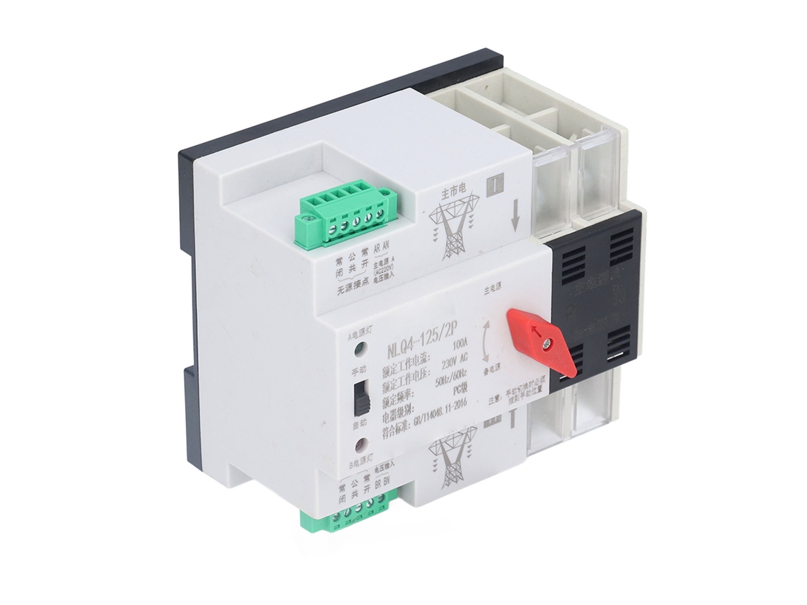 Selector de potencia dual con cambio rápido automático, montaje en riel DIN, 100 A para hogares