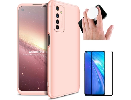 Carcasa, Protector y Popsocket Realme 6 Slim armor 360º Rosa