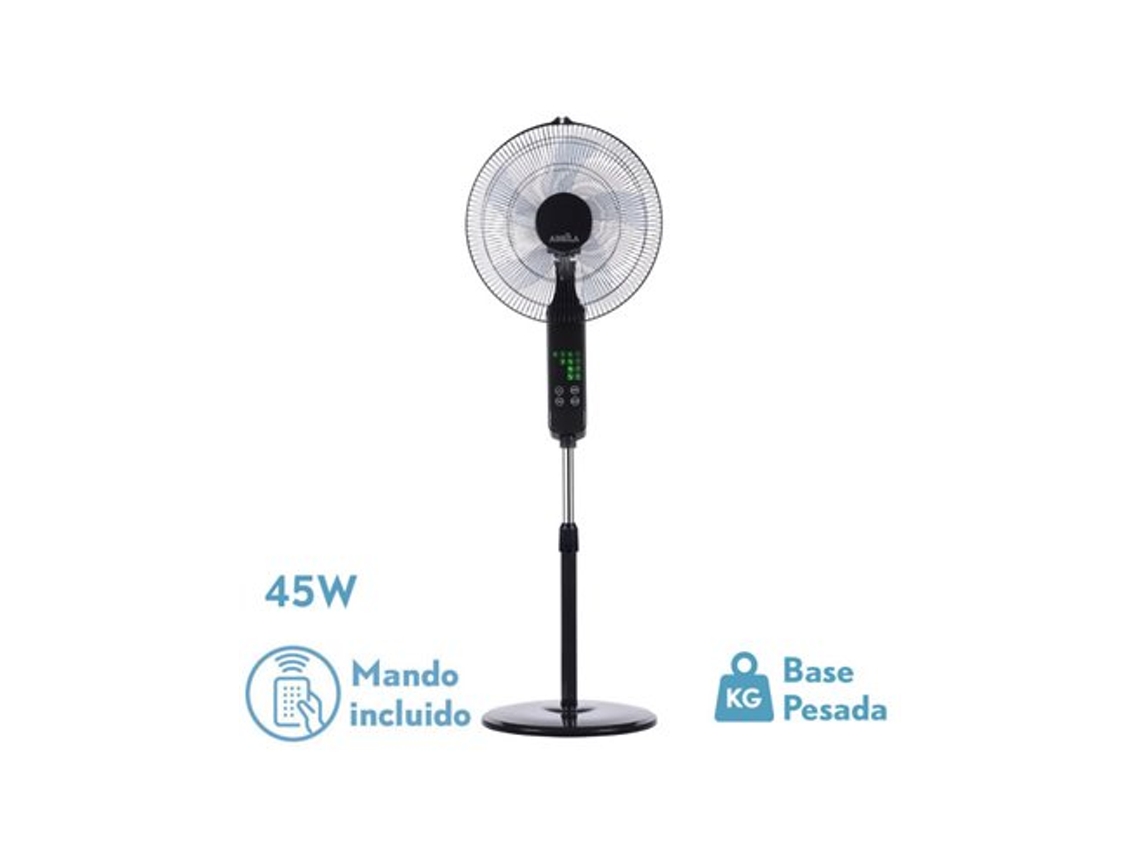 Ventilador de Pie Rodium Negro 45W Oscilante Táctil FABRILAMP