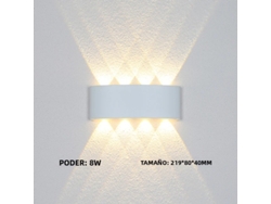 Aplique Led De Pared De Aluminio, 8 W, Blanco Cálido, Resistente Al Agua Ip65, Para Jardín.