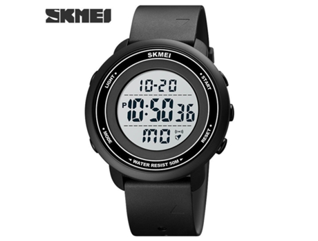 Relojes LED deportivos digitales para hombre Cronómetro resistente al agua Relojes de pulsera con alarma luminosa-Máquina blanca y negra LUUCOZK