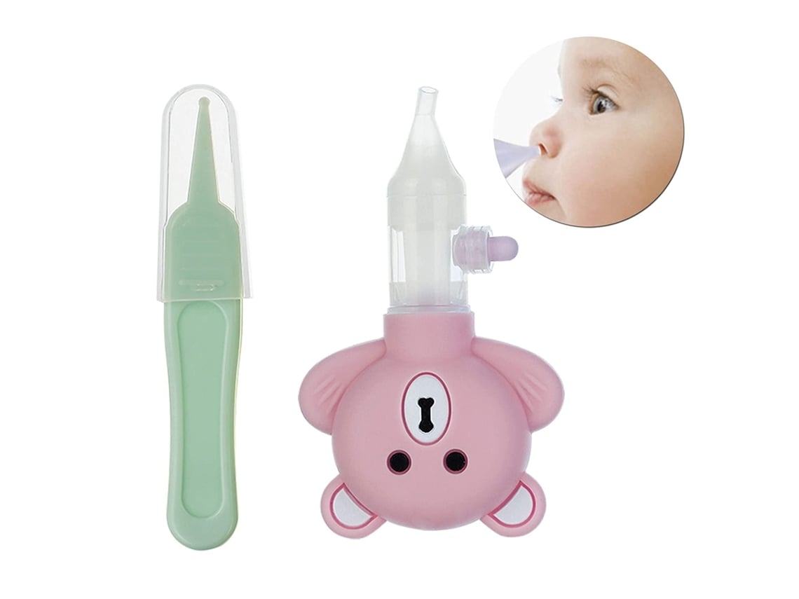 Aspirador nasal para recién nacidos, juego de pinzas para mocos rosas, Yunzii