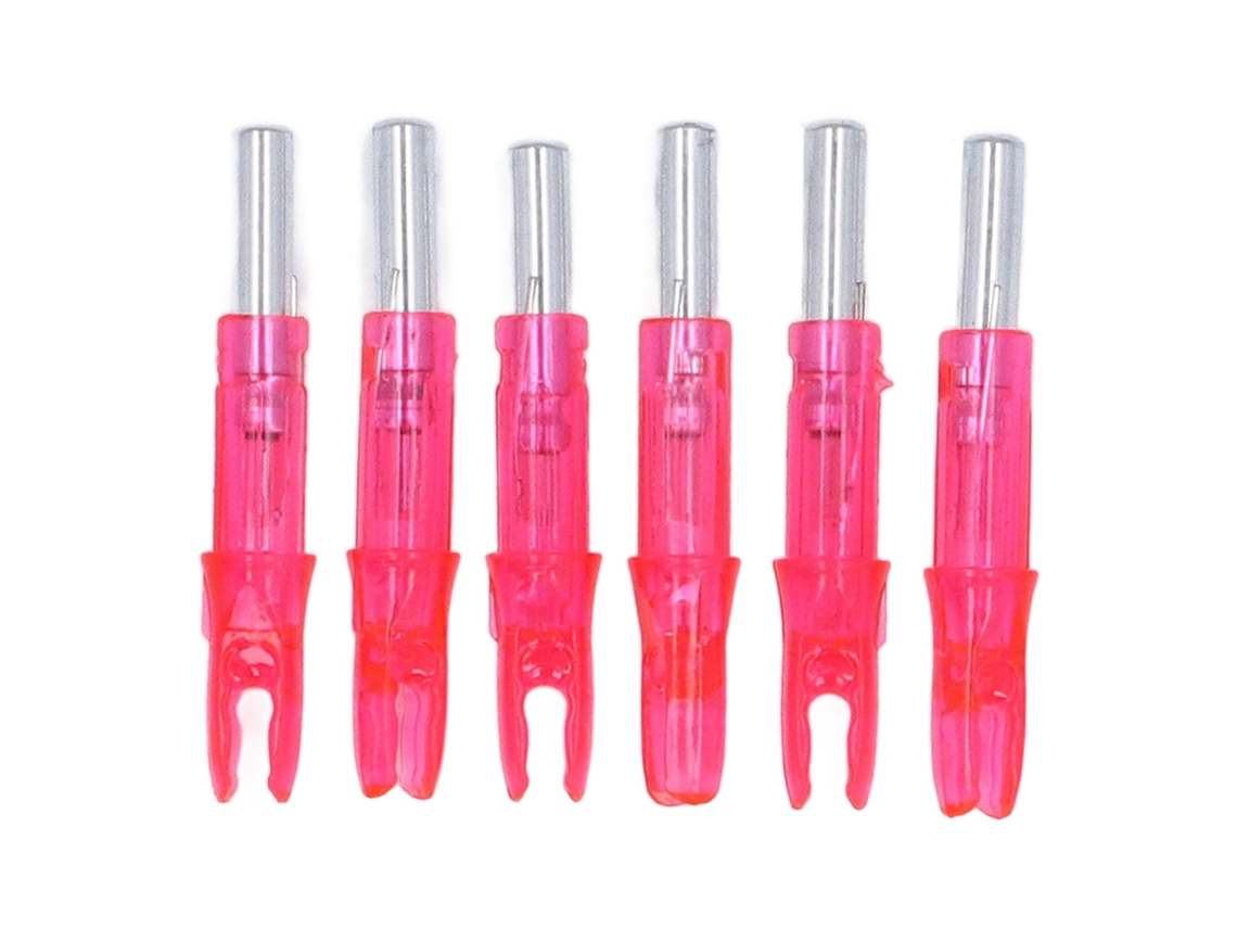 2026-6 Piezas Nocks De Flecha Con Luz Led 6.2mm Visibilidad Alta Transmisión De Luz Impermeable Para Caza Y Tiro Con Arco Rojo