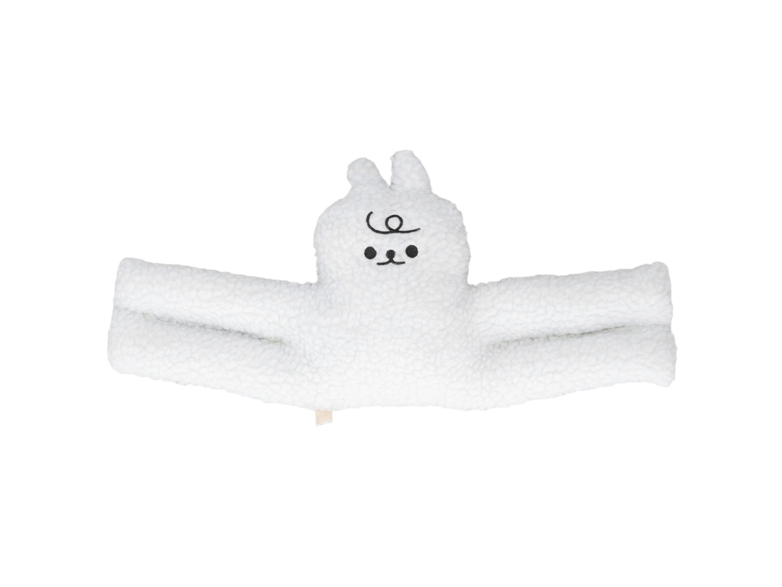 Adorables Topes De Puerta De Peluche Anticolisión Y Antipinzamiento Para Bebés Con Diseño De Conejo Blanco De Dibujos Animados.