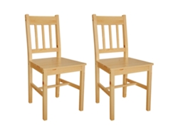 Sillas de comedor 2 piezas de madera de pino DKD HOME DECOR