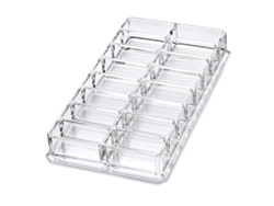 Organizador versátil de lápiz labial acrílico, expositor multifuncional para cosméticos con diseño transparente y estructura robusta para una fácil limpieza.