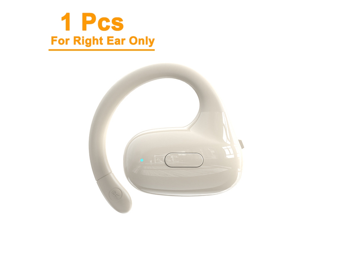 (beige) Auricular Bluetooth Derecho Con Gancho Para La Oreja, Micrófono De Alta Definición, Auricular Deportivo Para Música Hifi.