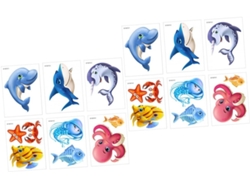 Juego de 12 hojas de pegatinas antideslizantes de animales marinos para bañera, fáciles de quitar, Slowmoose