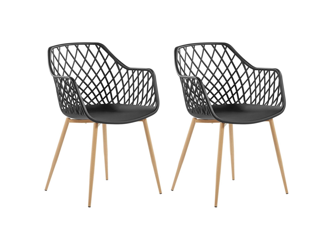 Conjunto de cadeiras de jantar de estilo escandinavo BELIANI Nashua de Material sintético Preto 50x51x86