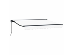 Toldo retráctil manual Vidaxl, blanco, 3,5 x 2 m