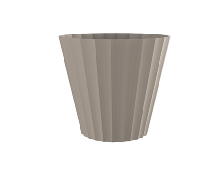 PLASTIKEN 89003 - Maceta Redonda Colección DORIC Medida 26 cm 8L Taupe