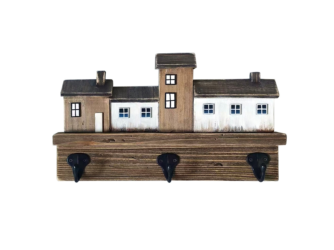 Perchero de Pared SIGNES GRIMALT Casas Madera 5x17x30 cm