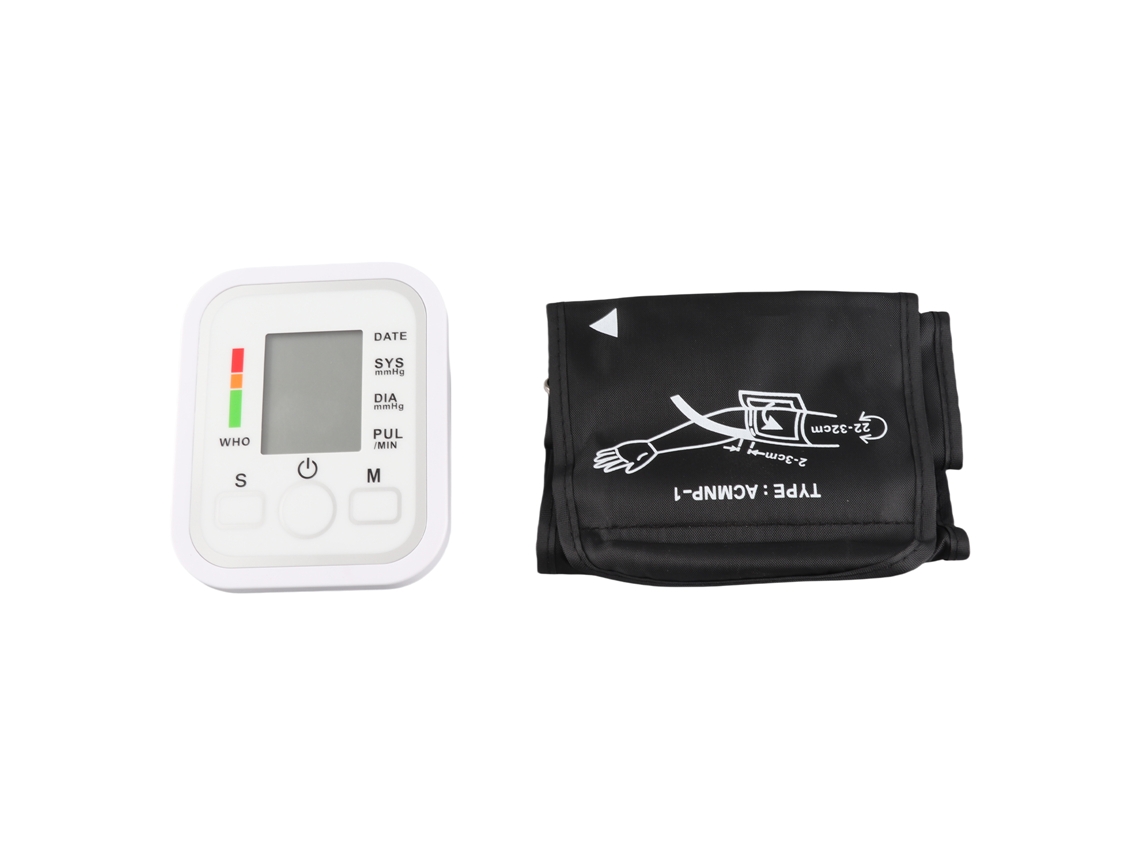 Monitor De Presión Arterial Portátil Para El Brazo Con Pantalla Lcd, Almacenamiento De Datos Y Ajuste De Hora.
